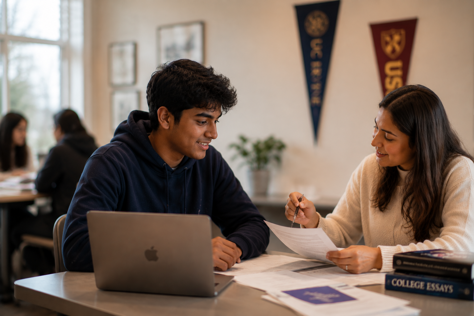 Champion Academy student receiving college admission guidance